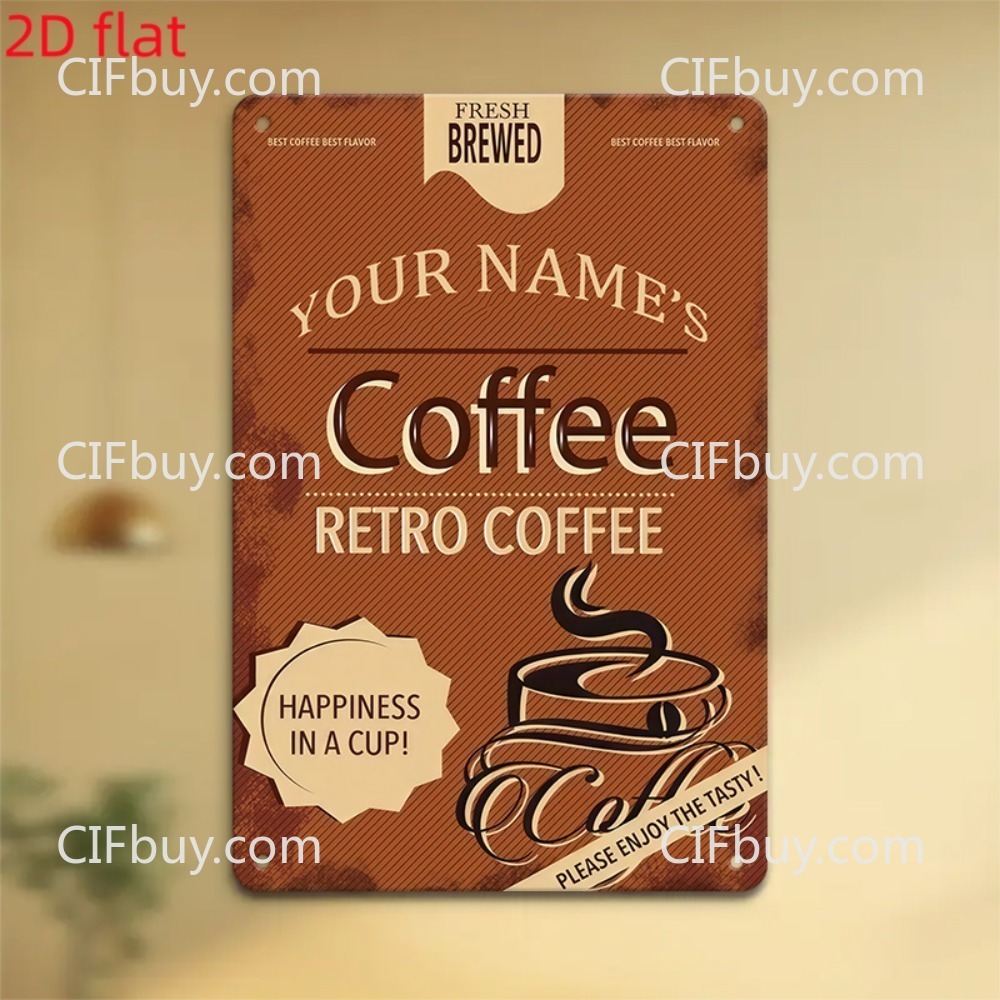 Workshop Tools With Name - لوحة معدنية مخصصة ثنائية الأبعاد لاسم