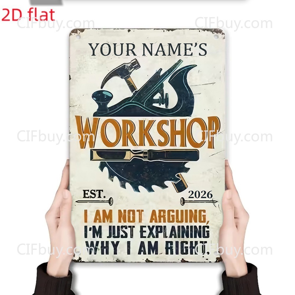 لوحة معدنية مخصصة ثنائية الأبع - مراجعة Workshop Tools With Name وسعره