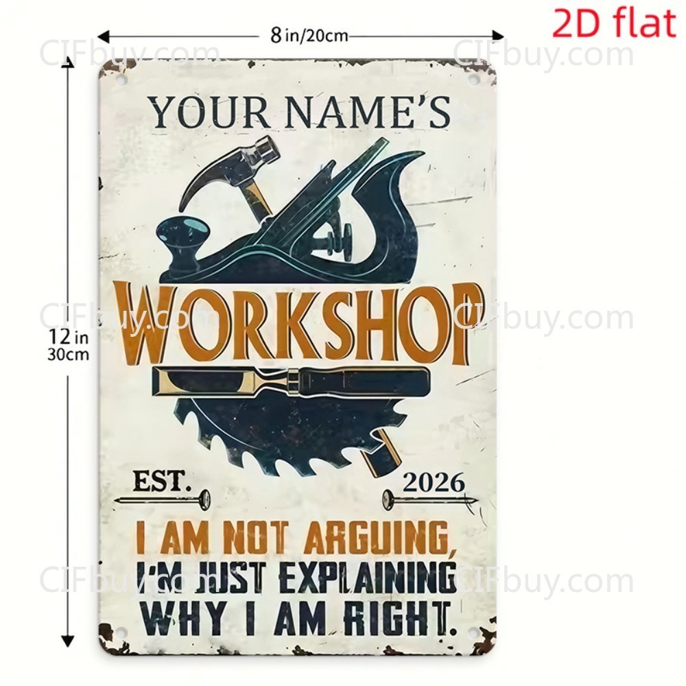 لوحة معدنية مخصصة ثنائية الأبع - مراجعة Workshop Tools With Name وسعره